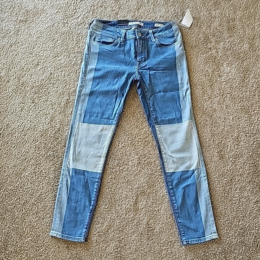 Mavi Adriana Ankle Mid Rise Super Skinny Patchwork Jeans 27